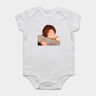 Short Hair Anime Girl Sleep Baby Bodysuit